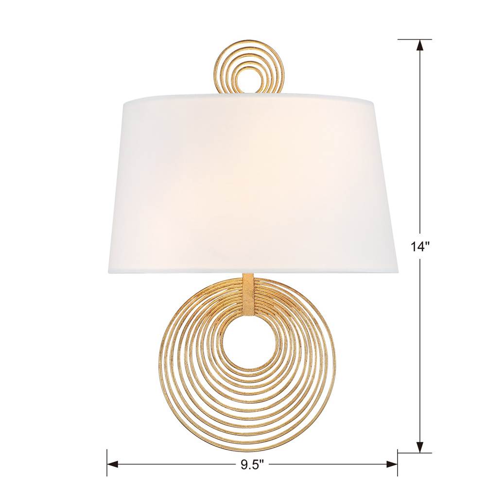 Crystorama DOR-B7702-RG Renaissance Gold Doral 2 Light Renaissance Gold Wall Mount Image 2