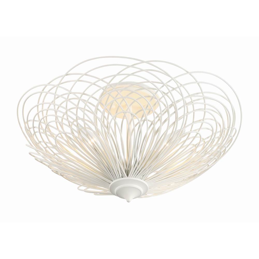 Crystorama DOR-B7703-MT Matte White Doral 3 Light Matte White Semi Flush Mount Image 2