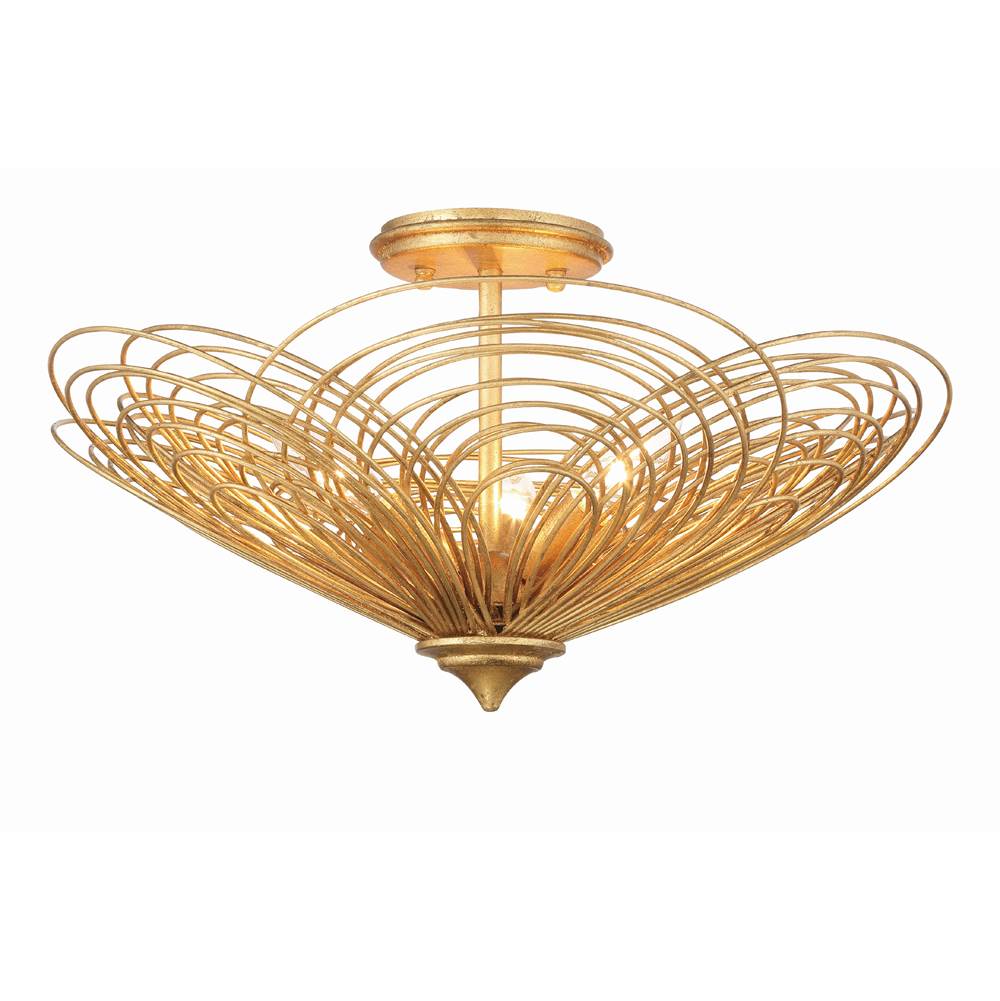 Crystorama DOR-B7703-RG Renaissance Gold Doral 3 Light Renaissance Gold Ceiling Mount Image 6