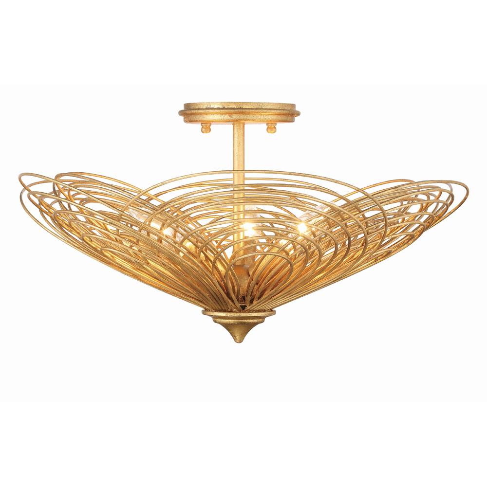 Crystorama DOR-B7703-RG Renaissance Gold Doral 3 Light Renaissance Gold Ceiling Mount Image 5