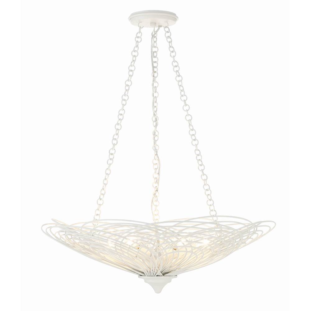 Crystorama DOR-B7706-MT Matte White Doral 6 Light Matte White Chandelier Image 4