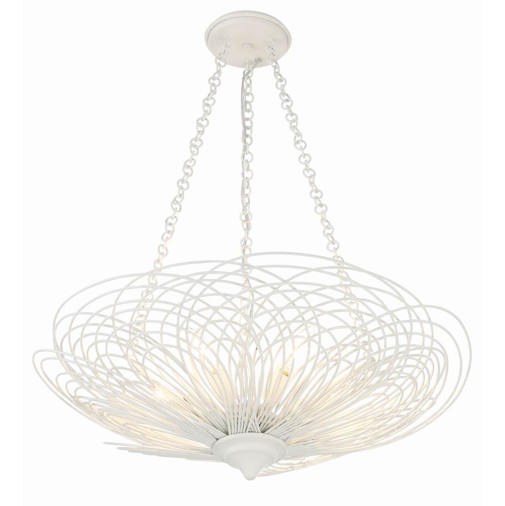 Crystorama DOR-B7706-MT Matte White Doral 6 Light Matte White Chandelier Image 3