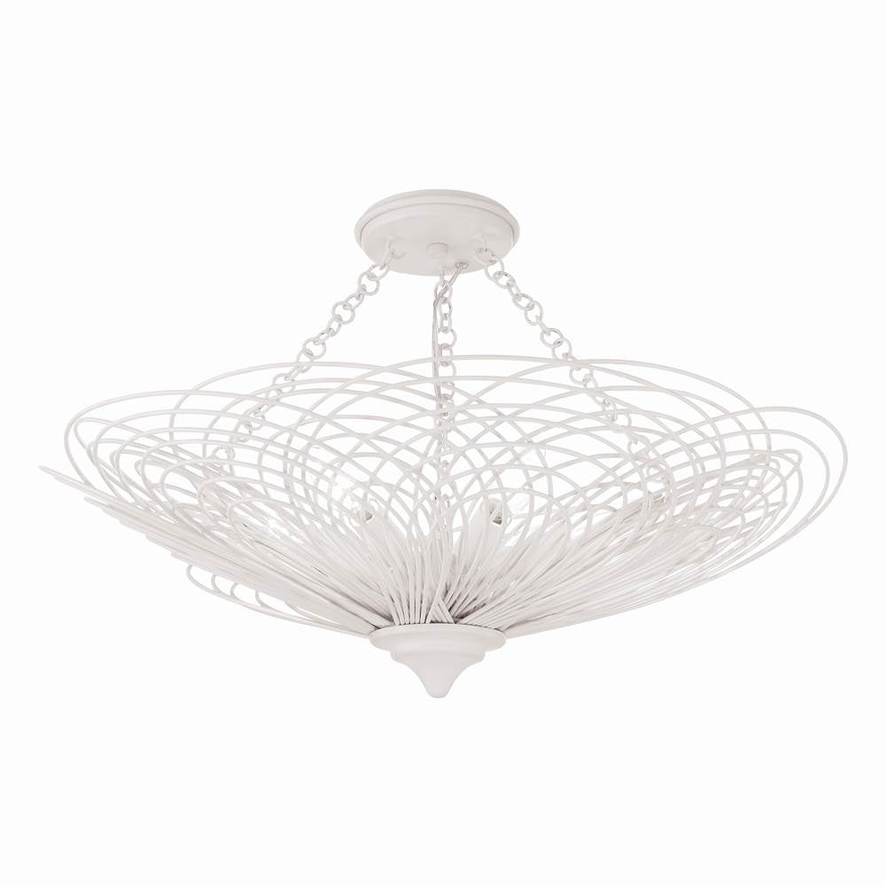Crystorama DOR-B7706-MT_CEILING Matte White Doral 6 Light Matte White Semi Flush Mount Image 1