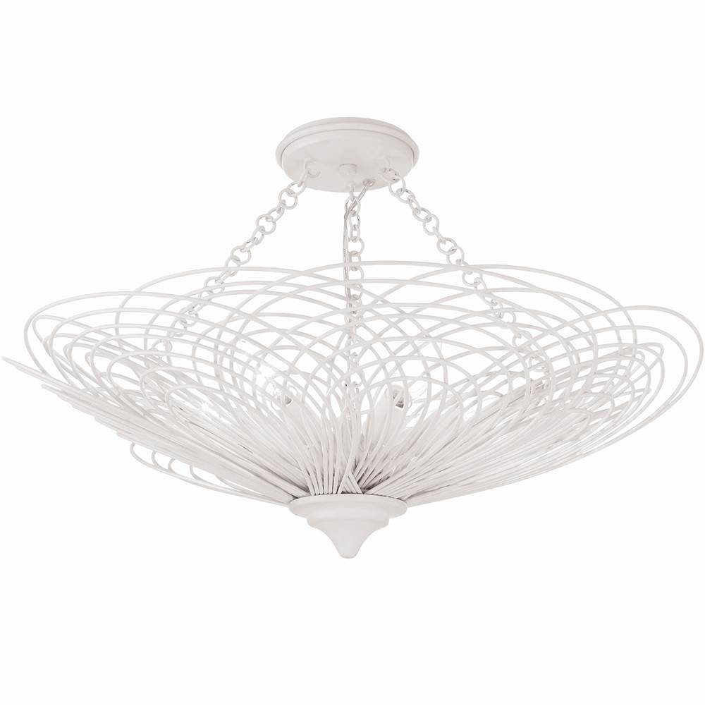 Crystorama DOR-B7706-MT_CEILING Matte White Doral 6 Light Matte White Semi Flush Mount Image 3