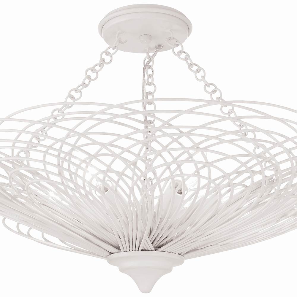 Crystorama DOR-B7706-MT_CEILING Matte White Doral 6 Light Matte White Semi Flush Mount Image 2