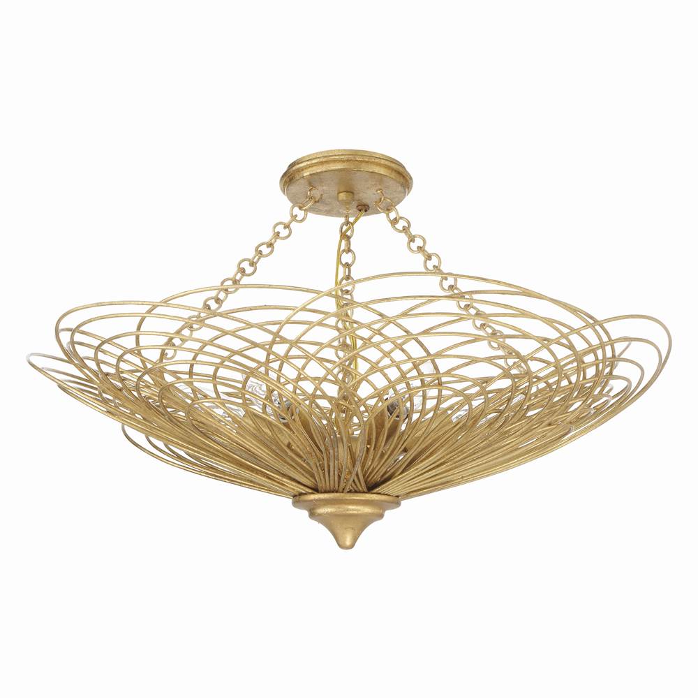 Crystorama DOR-B7706-RG_CEILING Renaissance Gold Doral 6 Light Renaissance Gold Semi Flush Mount Image 1