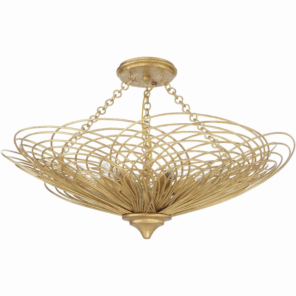 Crystorama DOR-B7706-RG_CEILING Renaissance Gold Doral 6 Light Renaissance Gold Semi Flush Mount Image 3