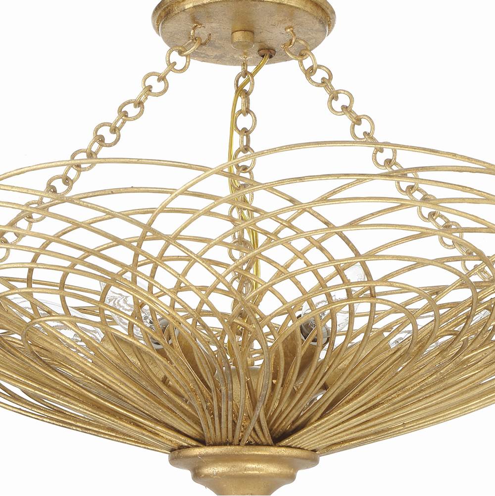 Crystorama DOR-B7706-RG_CEILING Renaissance Gold Doral 6 Light Renaissance Gold Semi Flush Mount Image 2
