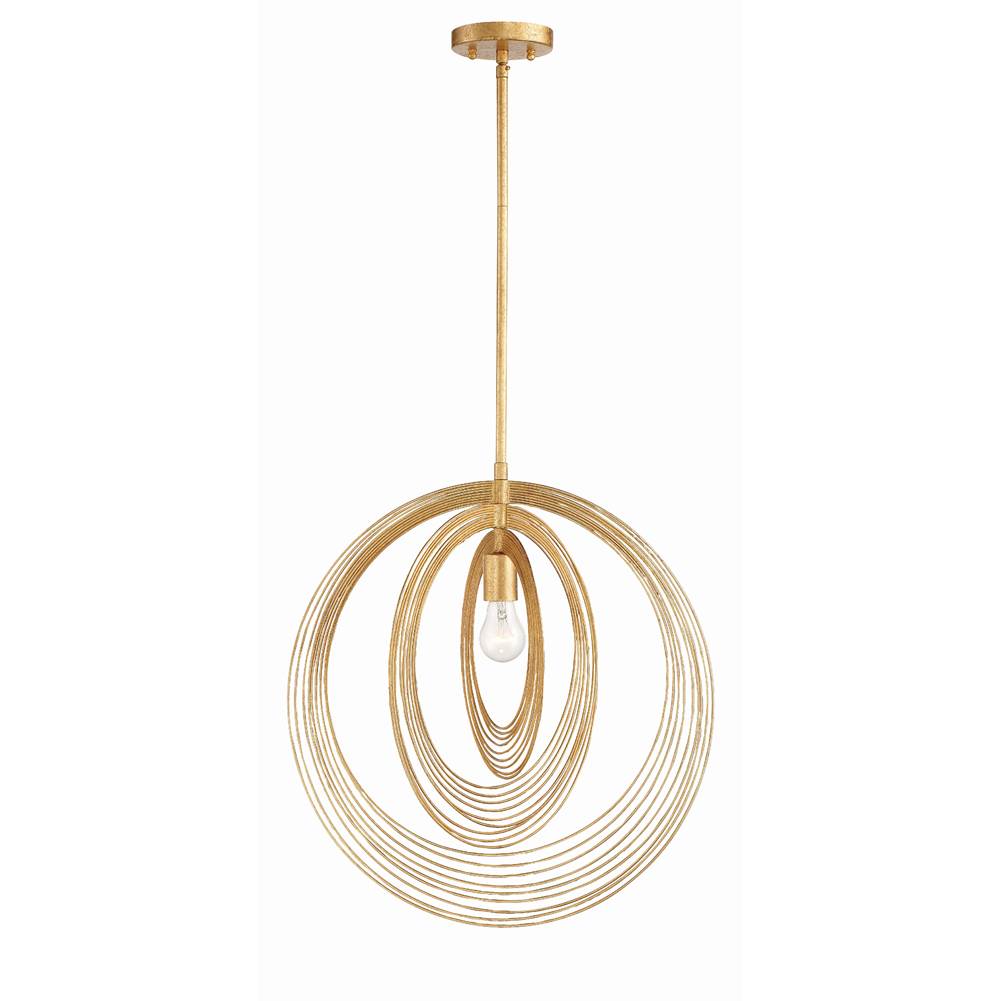 Crystorama DOR-B7711-RG Renaissance Gold Doral 1 Light Renaissance Gold Pendant Image 1