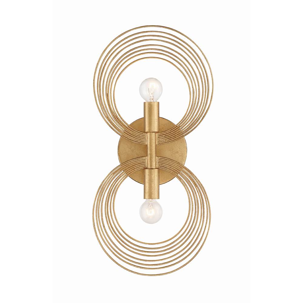 Crystorama DOR-B7722-RG Renaissance Gold Doral 2 Light Renaissance Gold Wall Mount Image 1