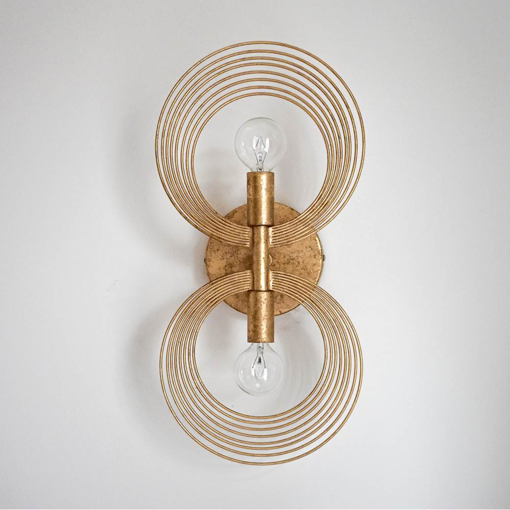 Crystorama Doral 2 Light Renaissance Gold Wall Mount