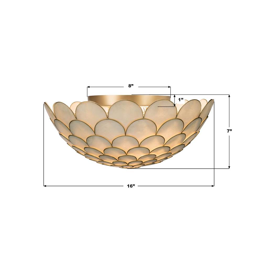 Crystorama DRB-7000-SG Soft Gold Darby 16'' Led Soft Gold Semi Flush Mount Image 2