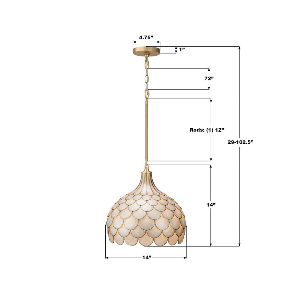 Crystorama DRB-7003-SG Soft Gold Darby 14'' Soft Gold Pendant Image 2