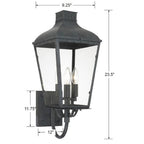 Crystorama DUM-9802-GE Graphite Dumont 3 Light Graphite Outdoor Wall Mount Image 2