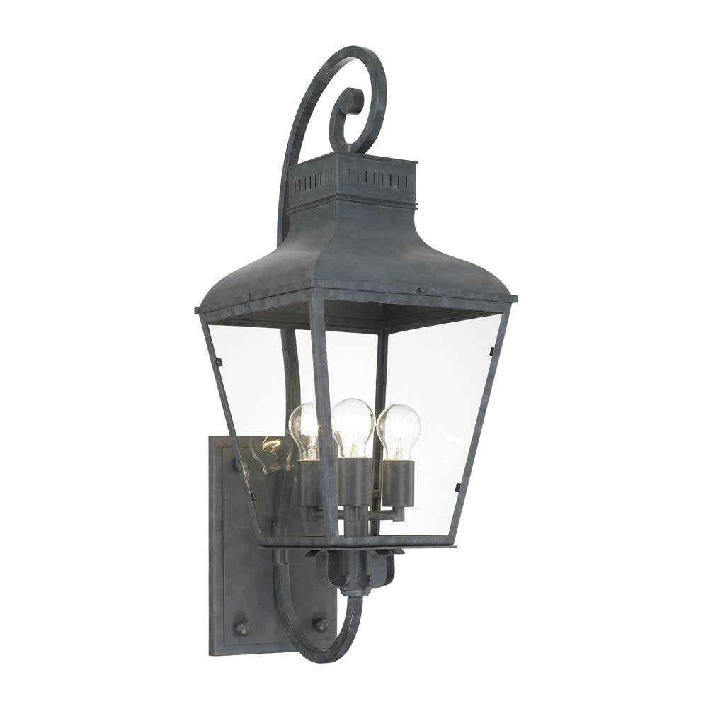 Crystorama DUM-9803-GE Graphite Dumont 3 Light Graphite Outdoor Wall Mount Image 1