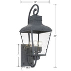 Crystorama DUM-9803-GE Graphite Dumont 3 Light Graphite Outdoor Wall Mount Image 2