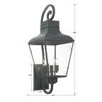 Crystorama Dumont 4 Light Graphite Outdoor Wall Mount