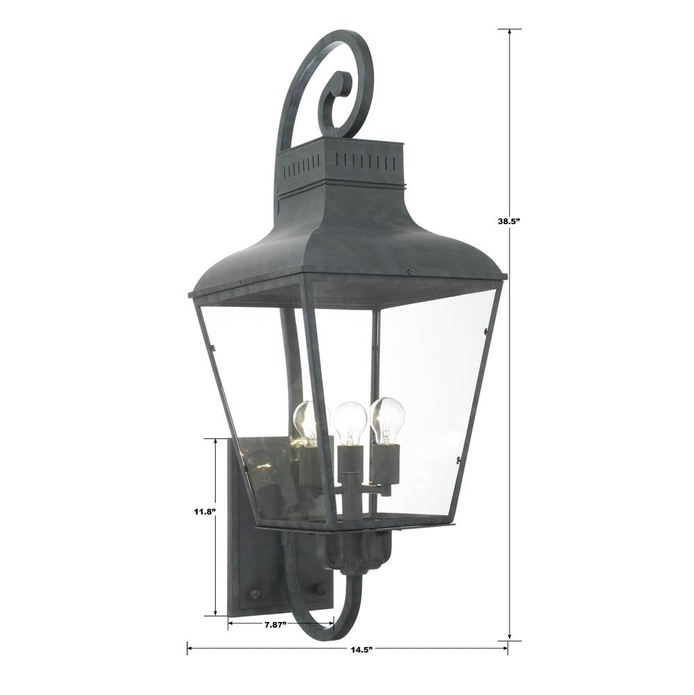 Crystorama Dumont 4 Light Graphite Outdoor Wall Mount