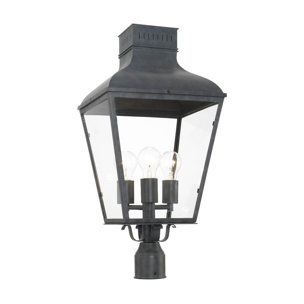 Crystorama DUM-9808-GE Graphite Dumont 3 Light Graphite Outdoor Lantern Post Image 1
