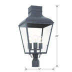 Crystorama DUM-9808-GE Graphite Dumont 3 Light Graphite Outdoor Lantern Post Image 2