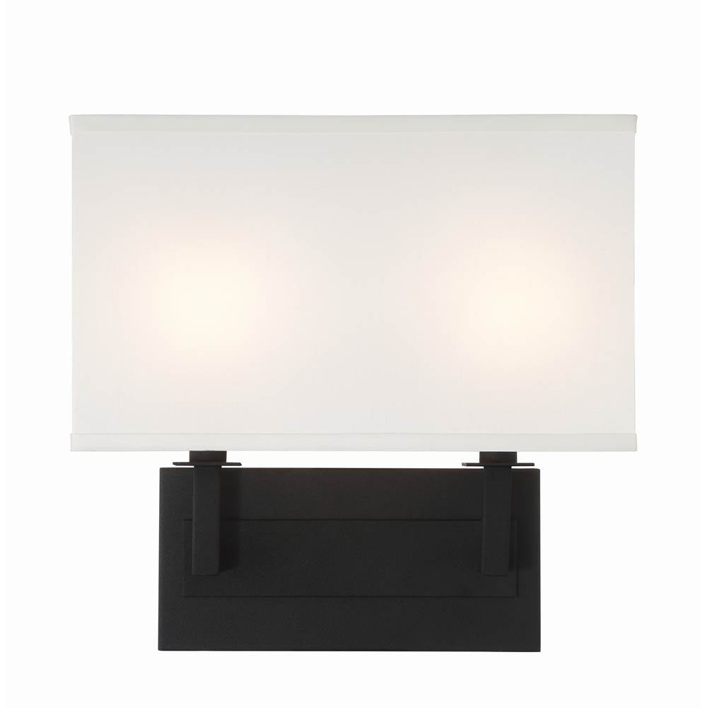 Crystorama Durham 2 Light Black Forged Sconce