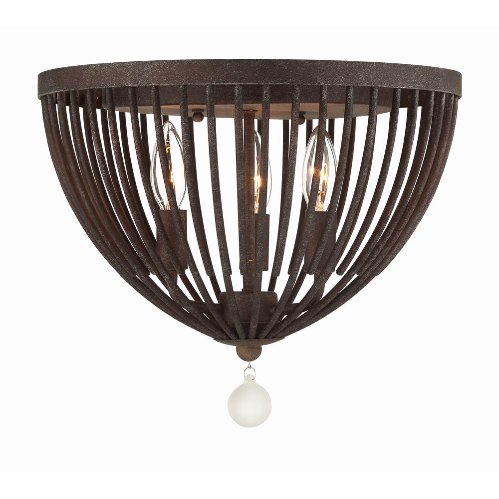 Crystorama DUV-620-FB Forged Bronze Duval 3 Light Forged Bronze Ceiling Mount Image 1