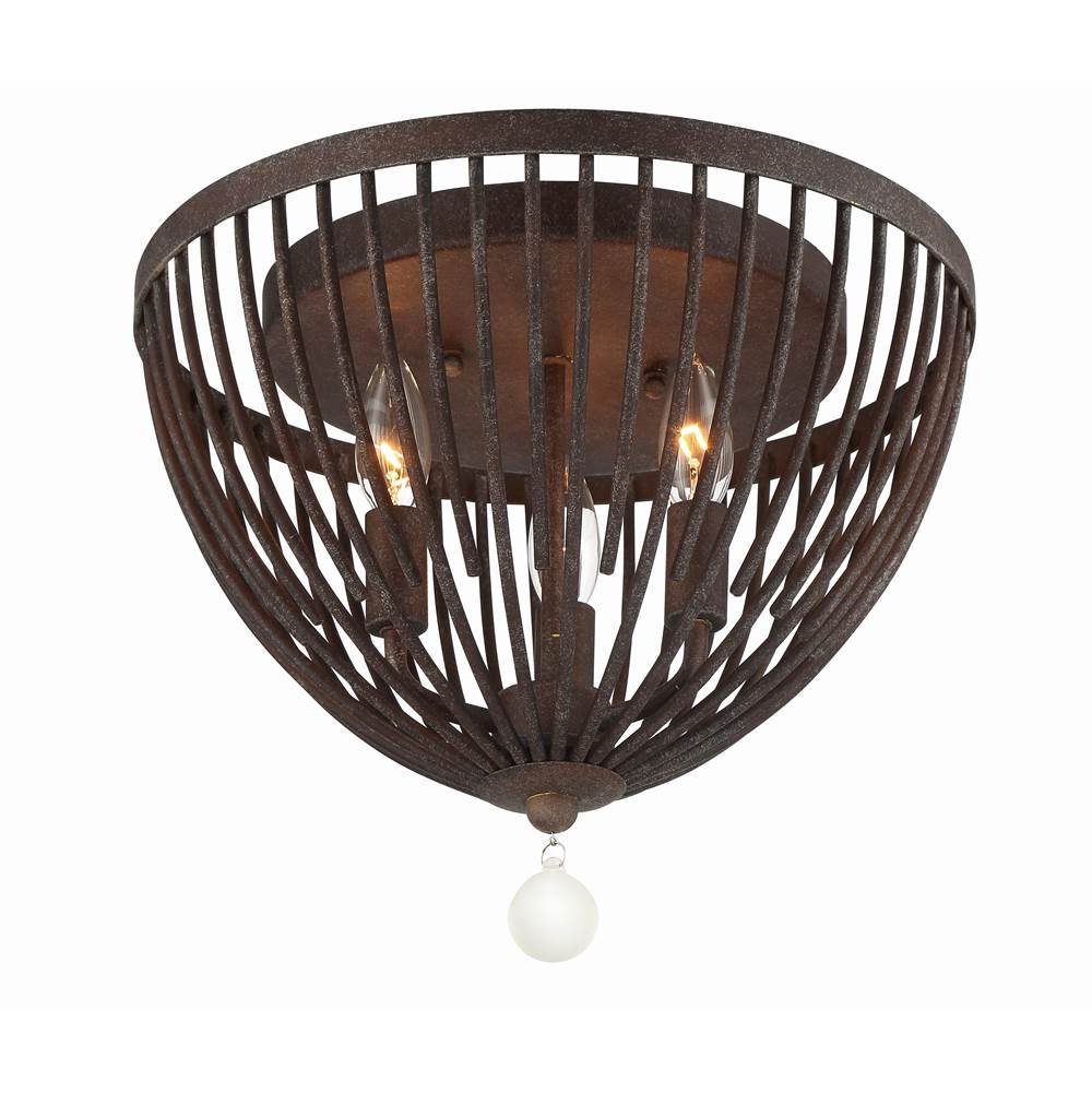 Crystorama Duval 3 Light Forged Bronze Ceiling Mount