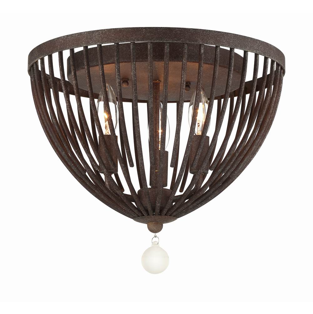 Crystorama DUV-620-FB Forged Bronze Duval 3 Light Forged Bronze Ceiling Mount Image 3