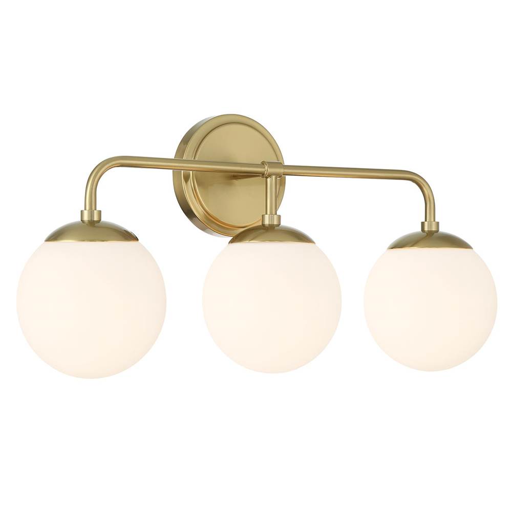 Crystorama ED0121003VG Vibrant Gold Maverick 3 Light Vibrant Gold Bathroom Vanity Image 1