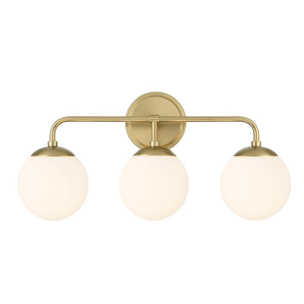 Crystorama Maverick 3 Light Vibrant Gold Bathroom Vanity