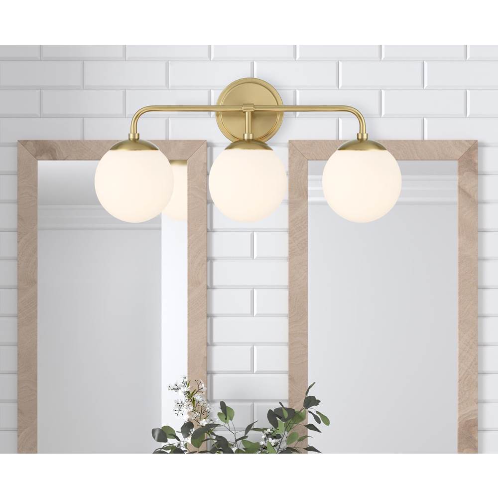 Crystorama ED0121003VG Vibrant Gold Maverick 3 Light Vibrant Gold Bathroom Vanity Image 4