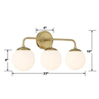 Crystorama ED0121003VG Vibrant Gold Maverick 3 Light Vibrant Gold Bathroom Vanity Image 3