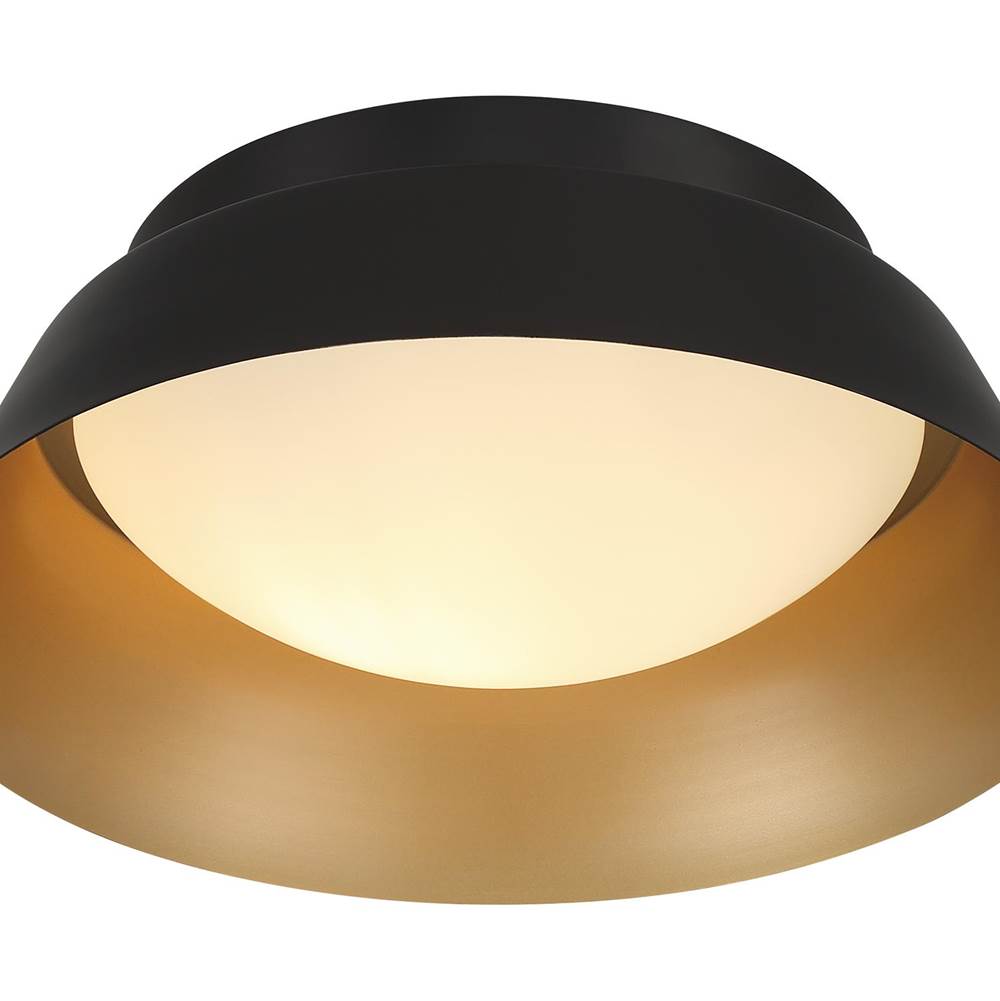 Crystorama ED0552202MKGD Matte Black,Gold Donoven 2 Light Matte Black, Gold Flush Mount Image 5