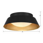 Crystorama ED0552202MKGD Matte Black,Gold Donoven 2 Light Matte Black, Gold Flush Mount Image 4