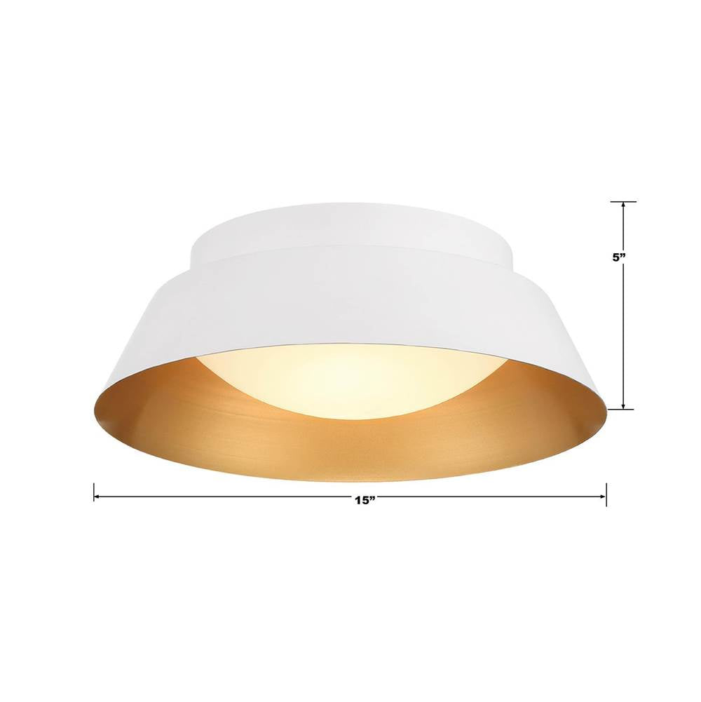 Crystorama ED0552202WHGD White,Gold Donoven 2 Light White, Gold Flush Mount Image 4