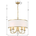 Crystorama ED0662205VG Vibrant Gold Adalynn 5 Light Vibrant Gold Chandelier Image 3