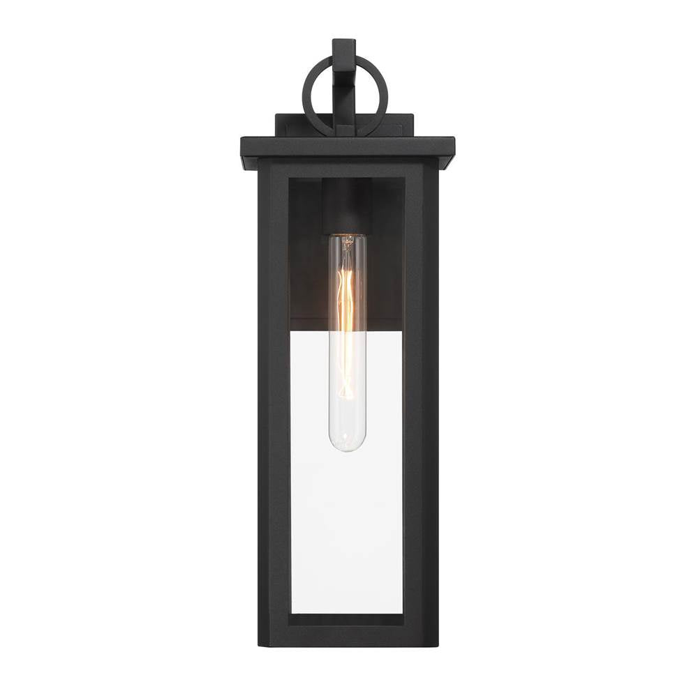 Crystorama Boadie 1 Light Matte Black Outdoor Sconce