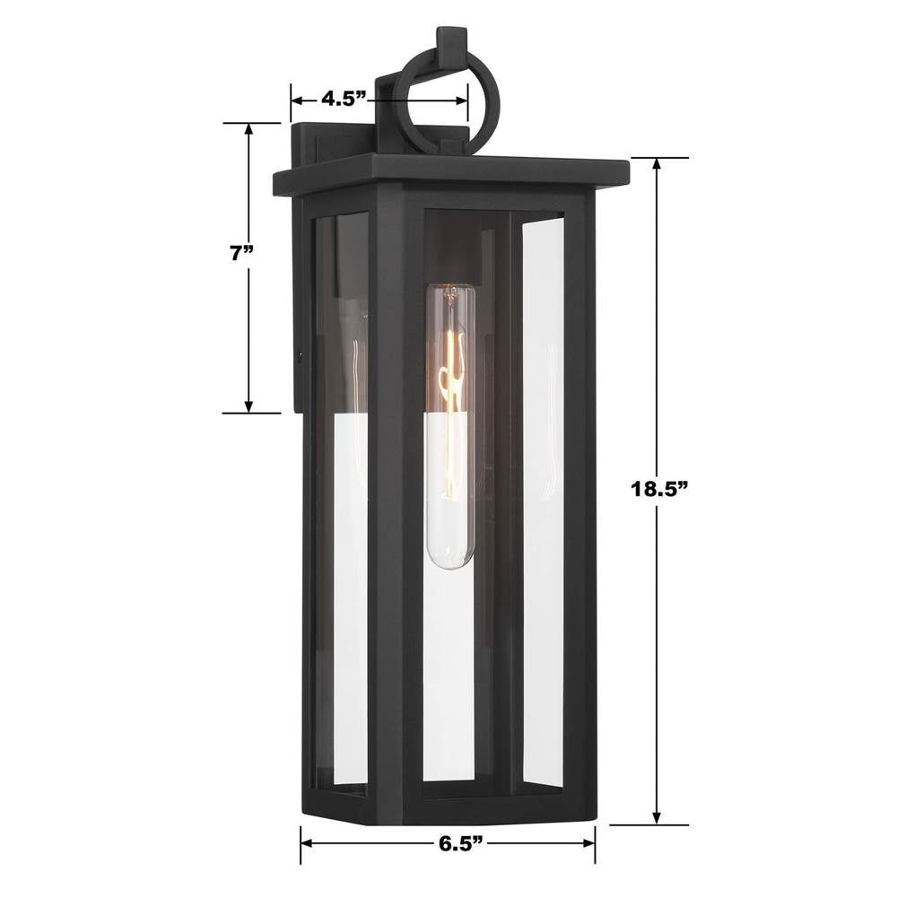 Crystorama ED0811101MK Matte Black Boadie 1 Light Matte Black Outdoor Sconce Image 3