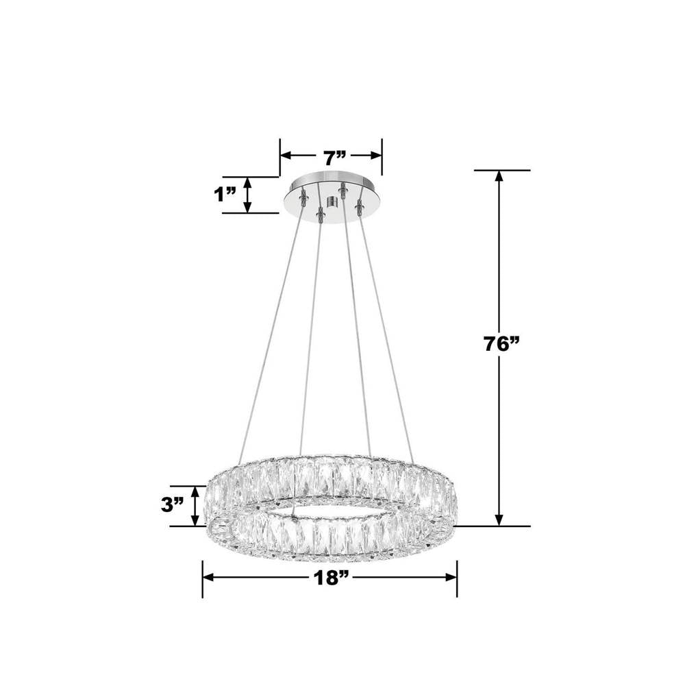 Crystorama ED3541801CH Polished Chrome Kinsley Led Polished Chrome Chandelier Image 2
