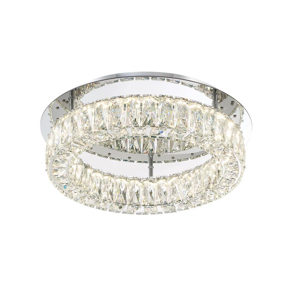 Crystorama Kinsley Led Polished Chrome Flush Mount