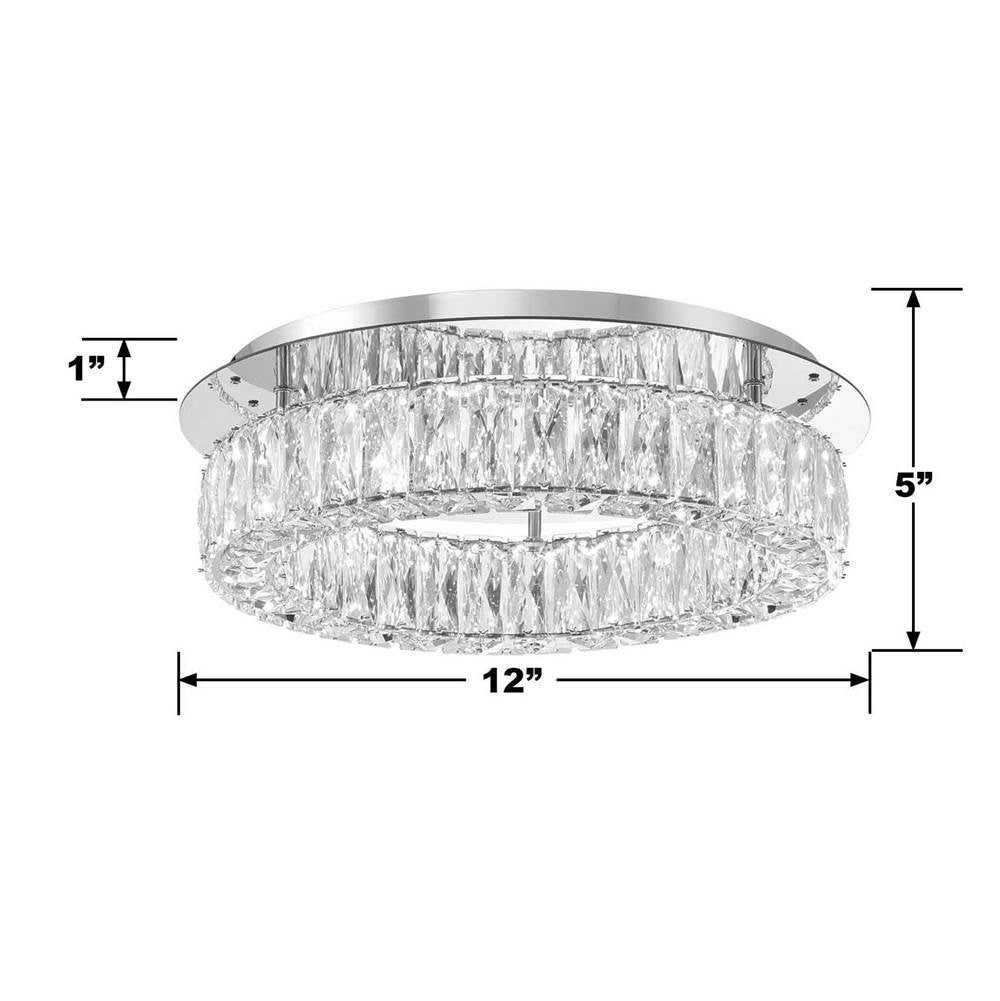 Crystorama ED3551801CH Polished Chrome Kinsley Led Polished Chrome Flush Mount Image 2