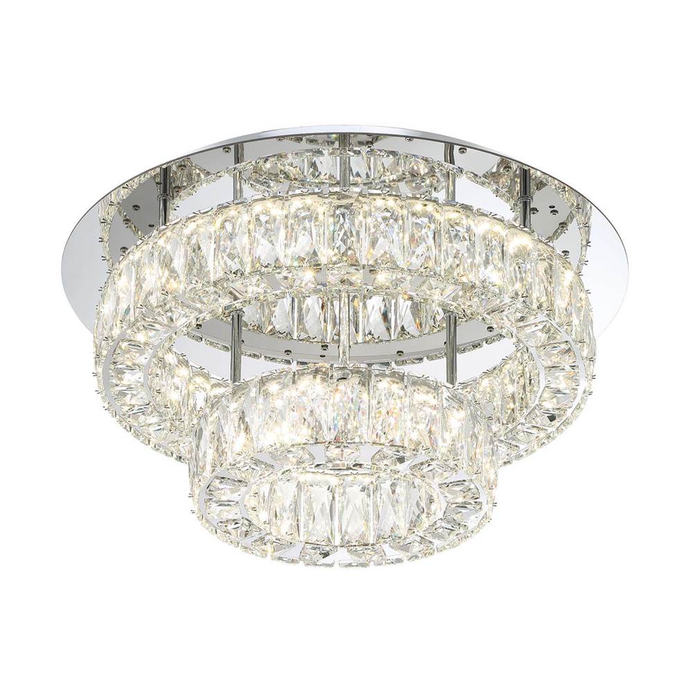 Crystorama Kinsley Led Polished Chrome Flush Mount