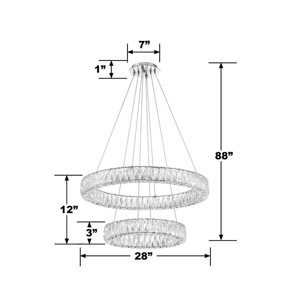 Crystorama ED3562801CH Polished Chrome Kinsley Led Polished Chrome Chandelier Image 2