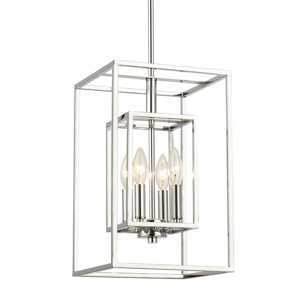 Crystorama ED884114CH Polished Chrome Kai 4 Light Polished Chrome Pendant Image 1