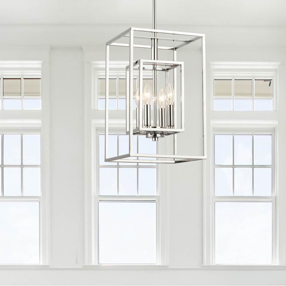Crystorama ED884114CH Polished Chrome Kai 4 Light Polished Chrome Pendant Image 3