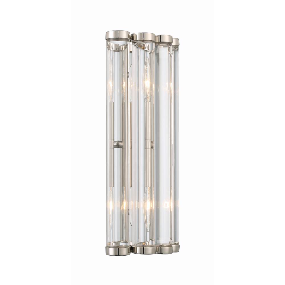 Crystorama Elliot Libby Langdon For Crystorama Elliot 2 Light Polished Nickel Wall Mount