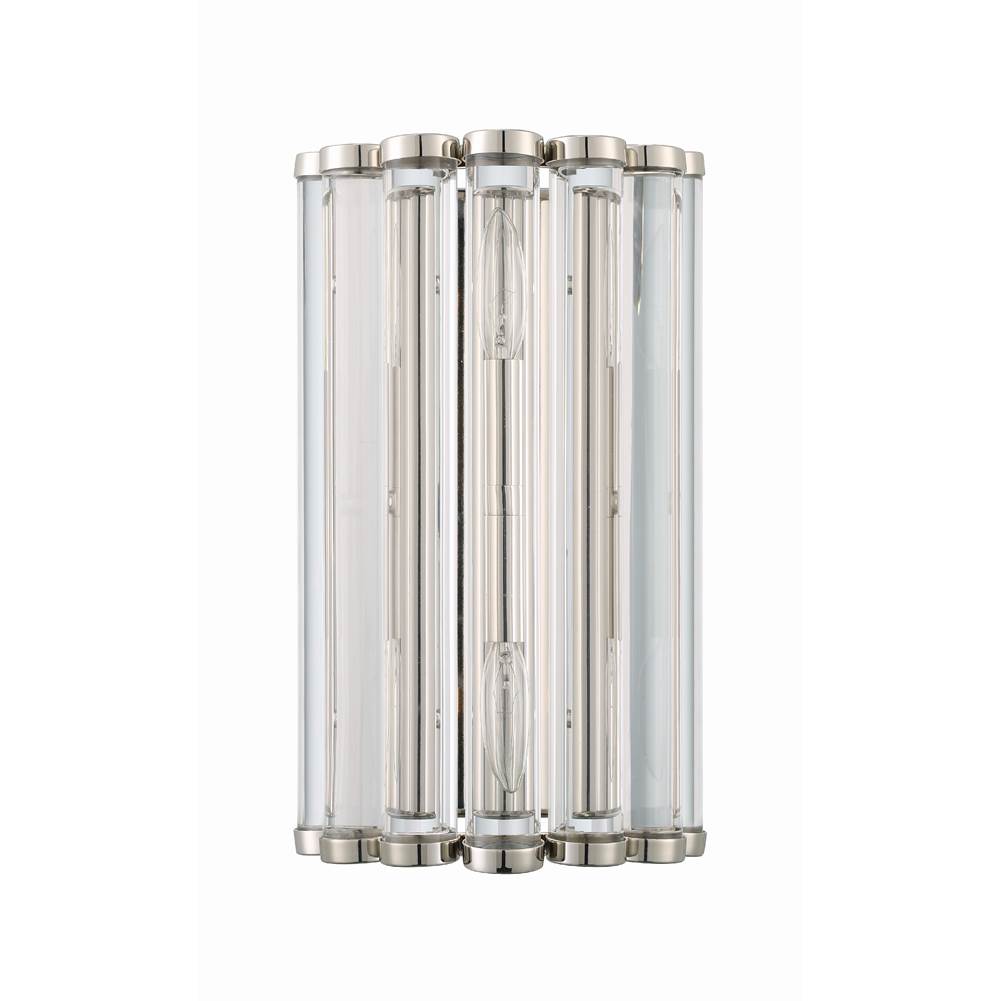 Crystorama ELL-B3002-PN Polished Nickel Libby Langdon For Crystorama Elliot 2 Light Polished Nickel Wall Mount Image 3
