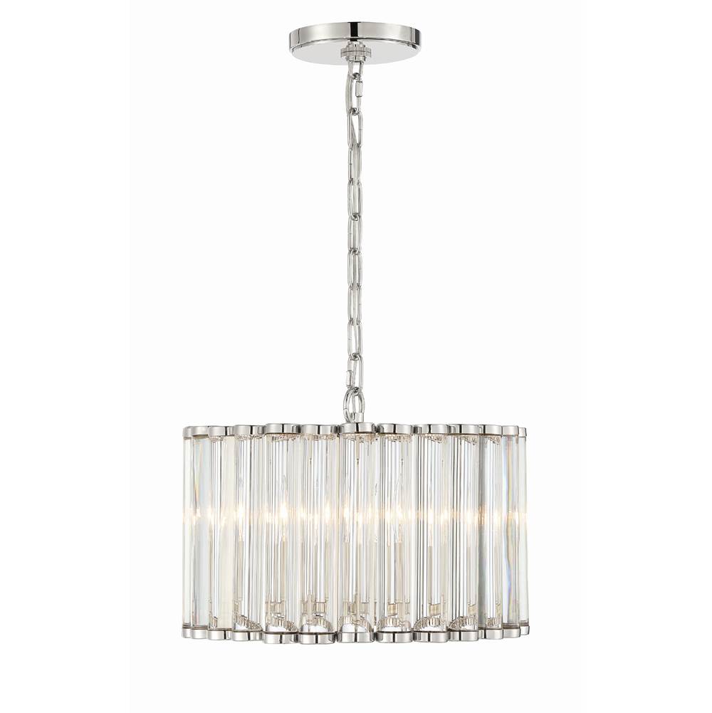 Crystorama ELL-B3004-PN Polished Nickel Libby Langdon For Crystorama Elliot 4 Light Polished Nickel Pendant Image 1