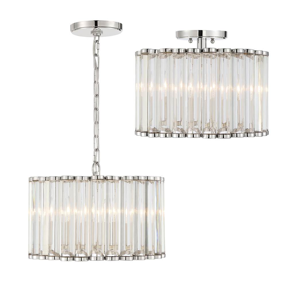 Crystorama Elliot Libby Langdon For Crystorama Elliot 4 Light Polished Nickel Pendant