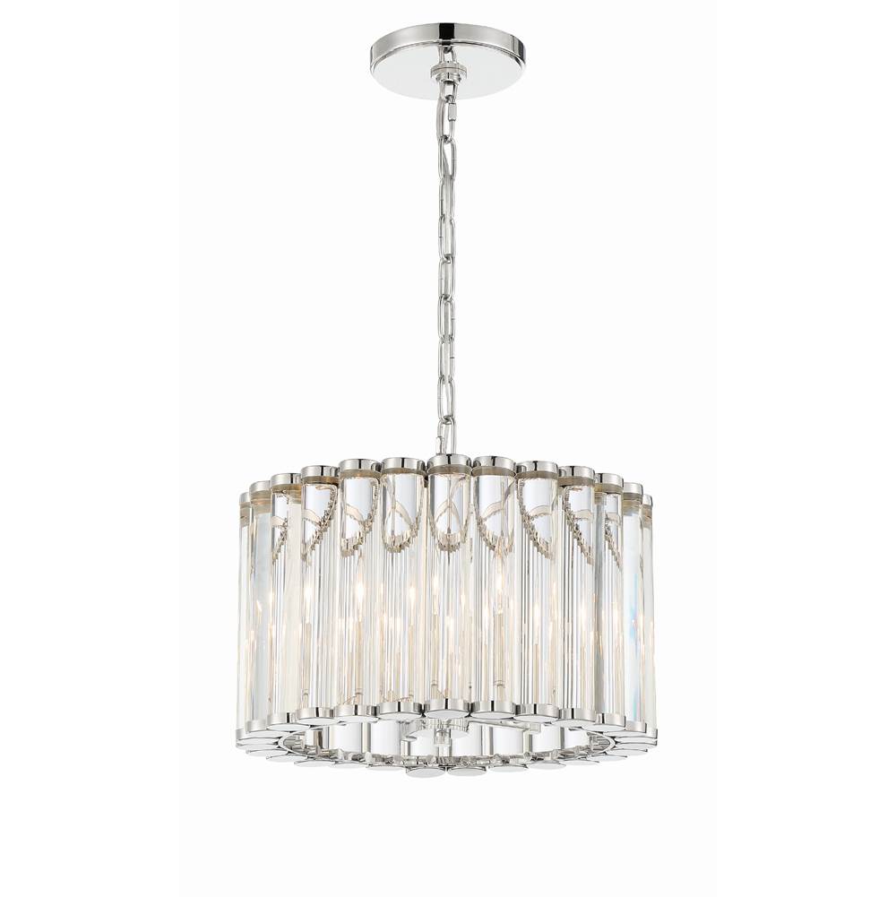 Crystorama ELL-B3004-PN Polished Nickel Libby Langdon For Crystorama Elliot 4 Light Polished Nickel Pendant Image 3